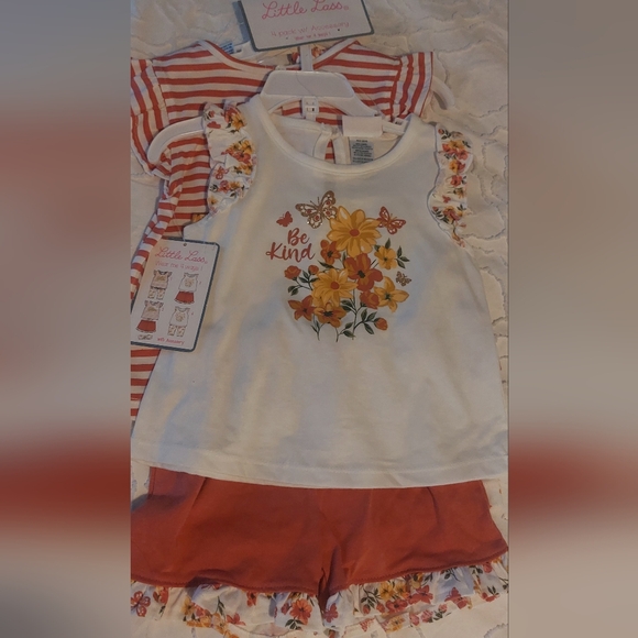 Little Lass Other - NWT Little Lass 4 piece set with matching accessory headband 4T